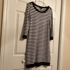 Banana Republic Black & White Striped Dress